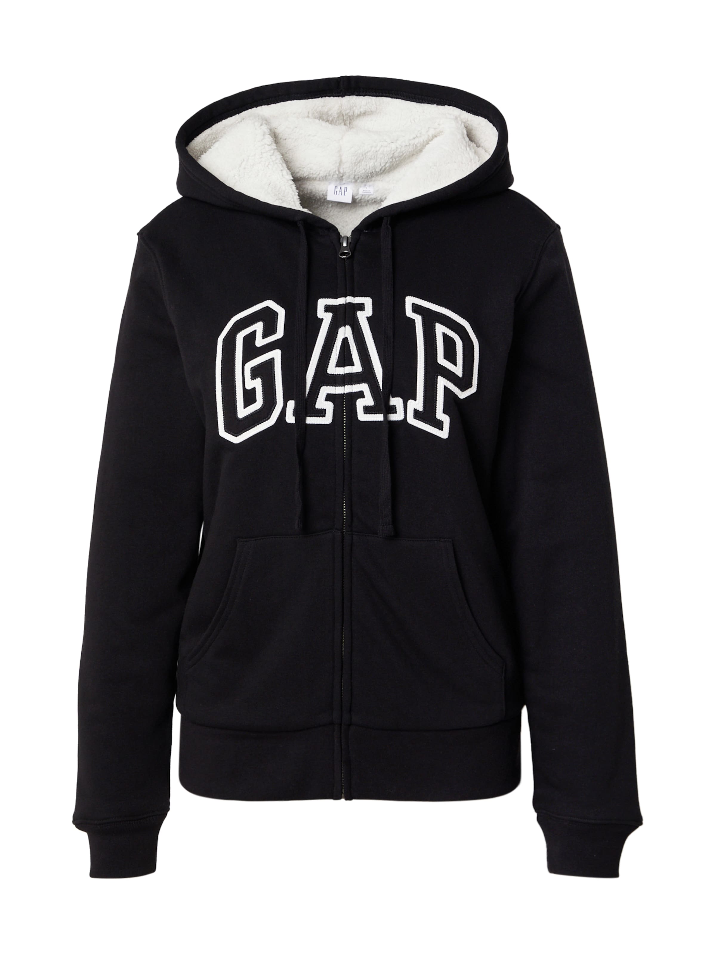 GAP - Sudadera con cremallera 'HERITAGE' en negro: frente