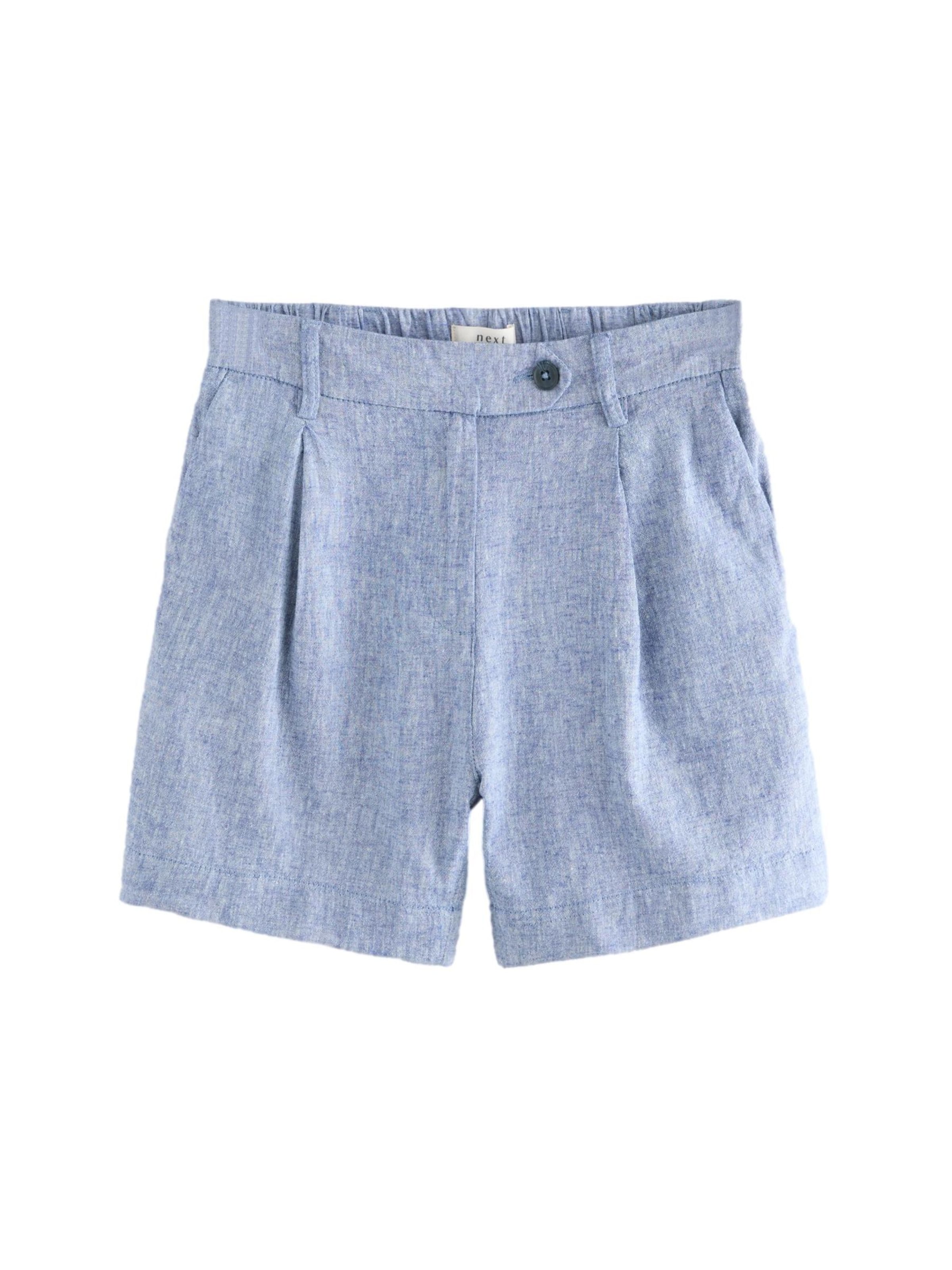 Next Normální Kalhoty se sklady v pase – modrá: přední strana