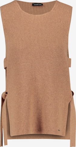 TAIFUN Knitted Vest in Brown: front