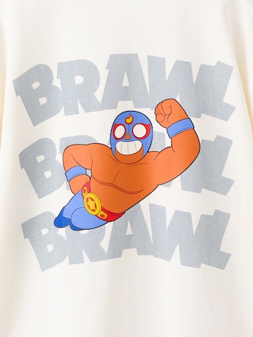 Tricou 'Brawbraw' de la MANGO KIDS pe alb