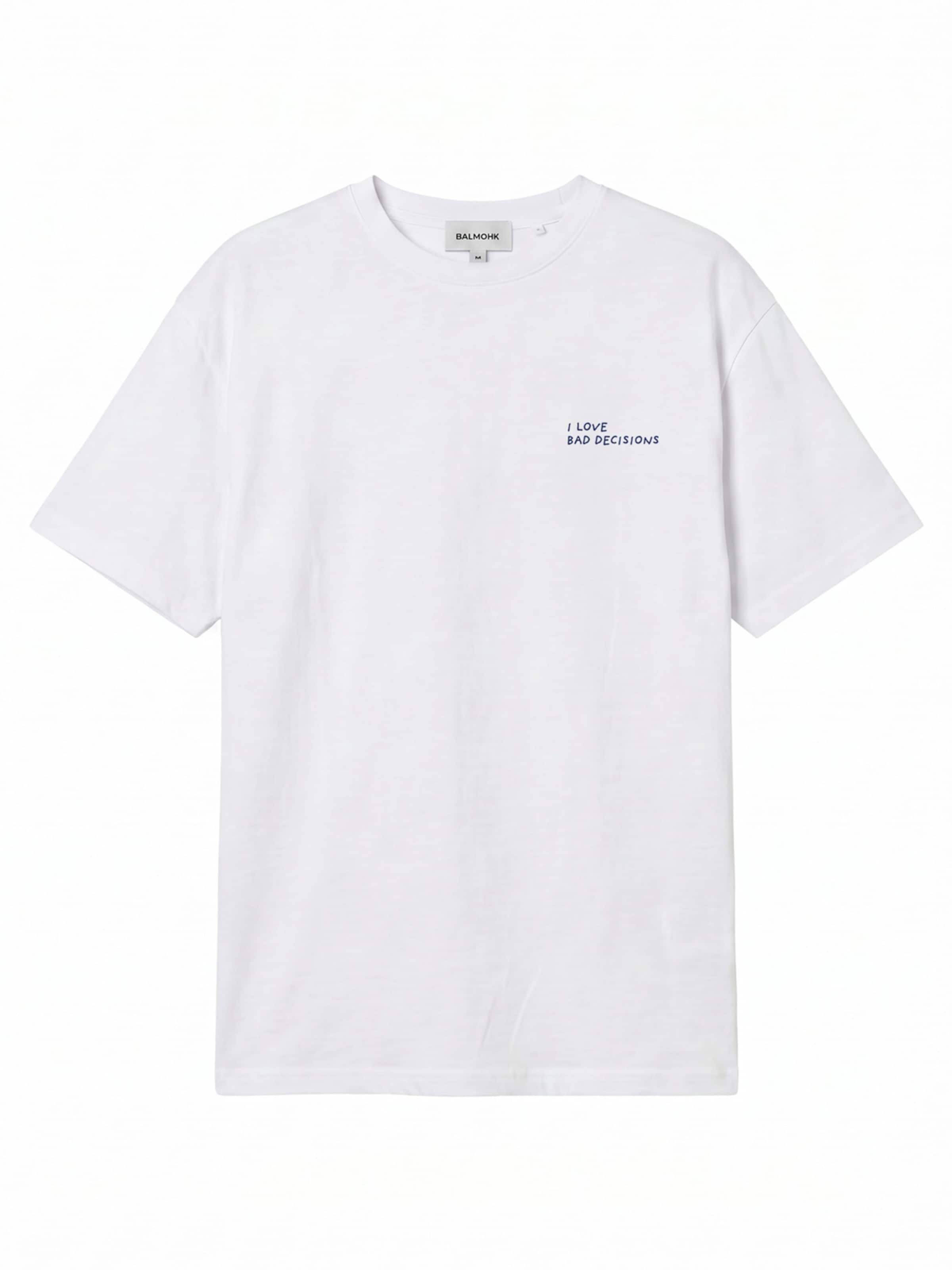 BALMOHK Bluser & t-shirts 'BAD DECISIONS' i hvid: forside