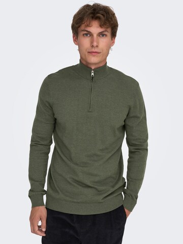 Only & Sons Свитер 'ONSLoui' в Серый: спереди