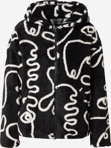 Monki Fleece jas in Zwart: voorkant