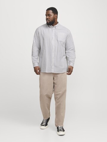 Jack & Jones Plus - Ajuste regular Camisa 'Oxford' en blanco