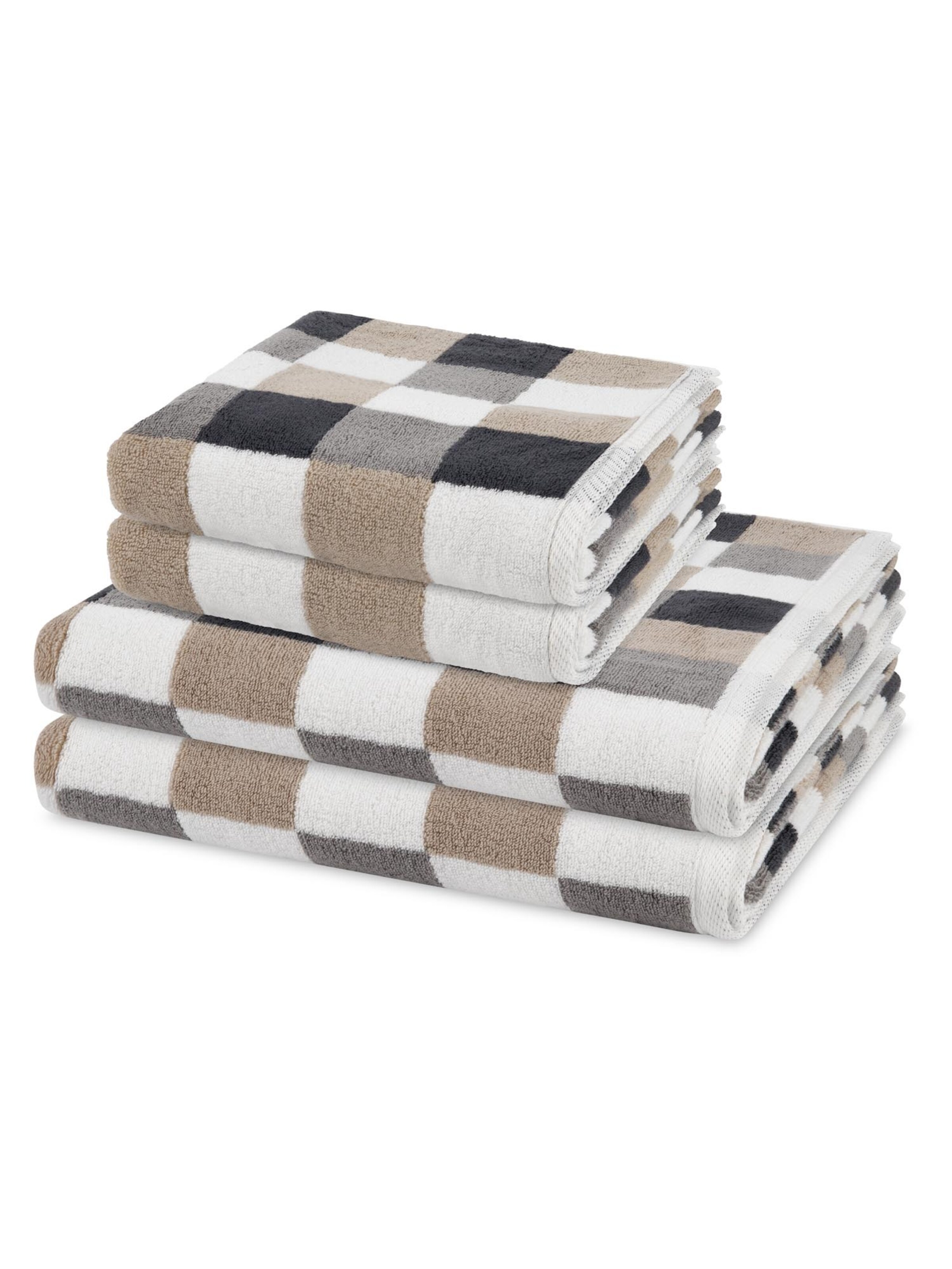 ROSS Towel 'Cashmere feeling Karo' in Brown: front