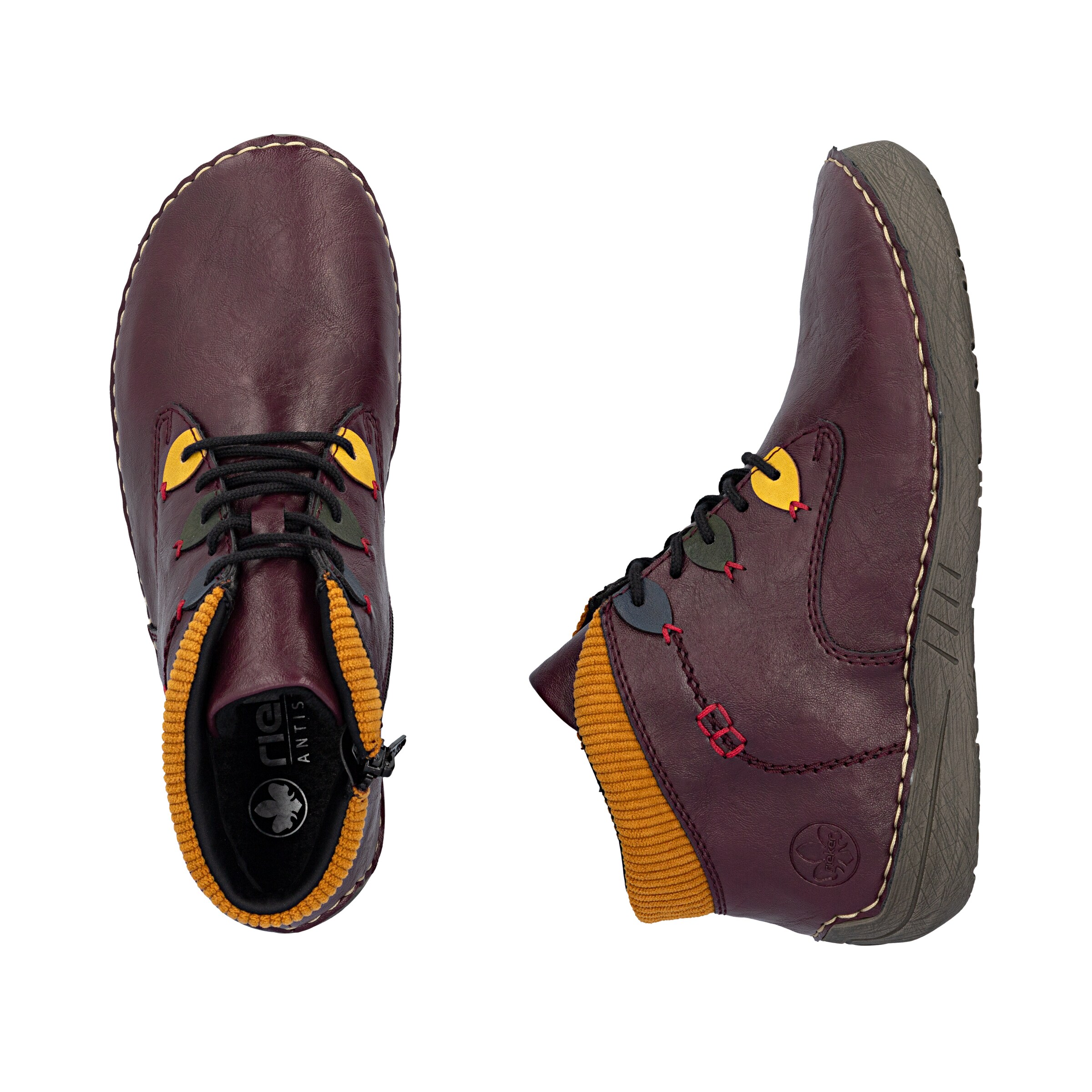 Rieker Schnürstiefelette in Lila
