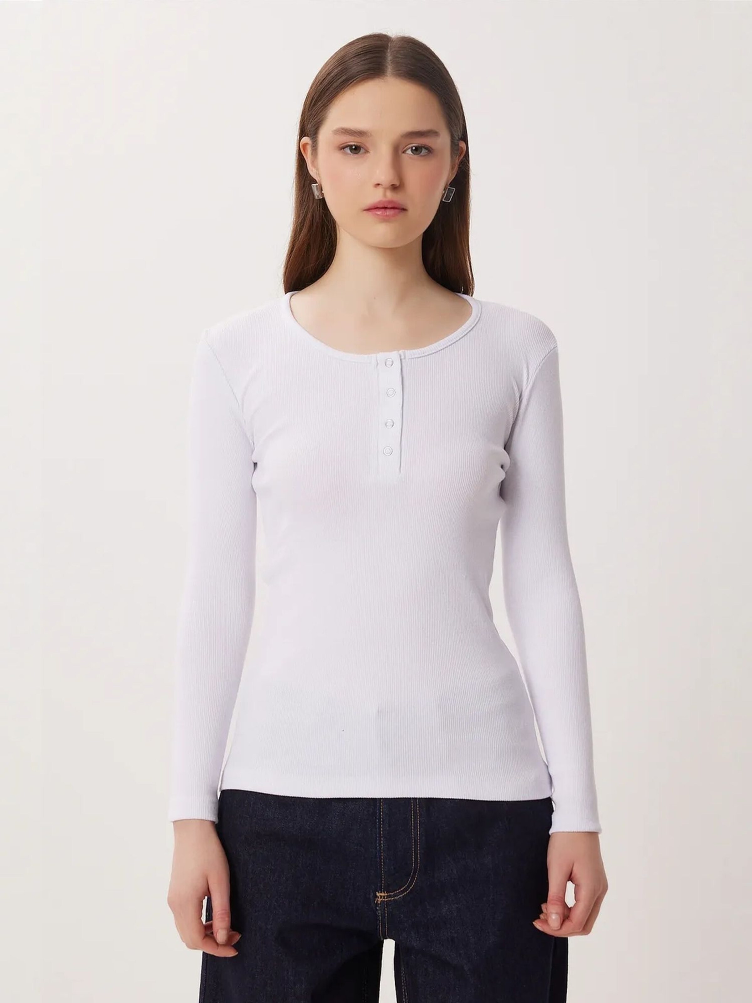 Camicia da donna di Happiness İstanbul in bianco: frontale