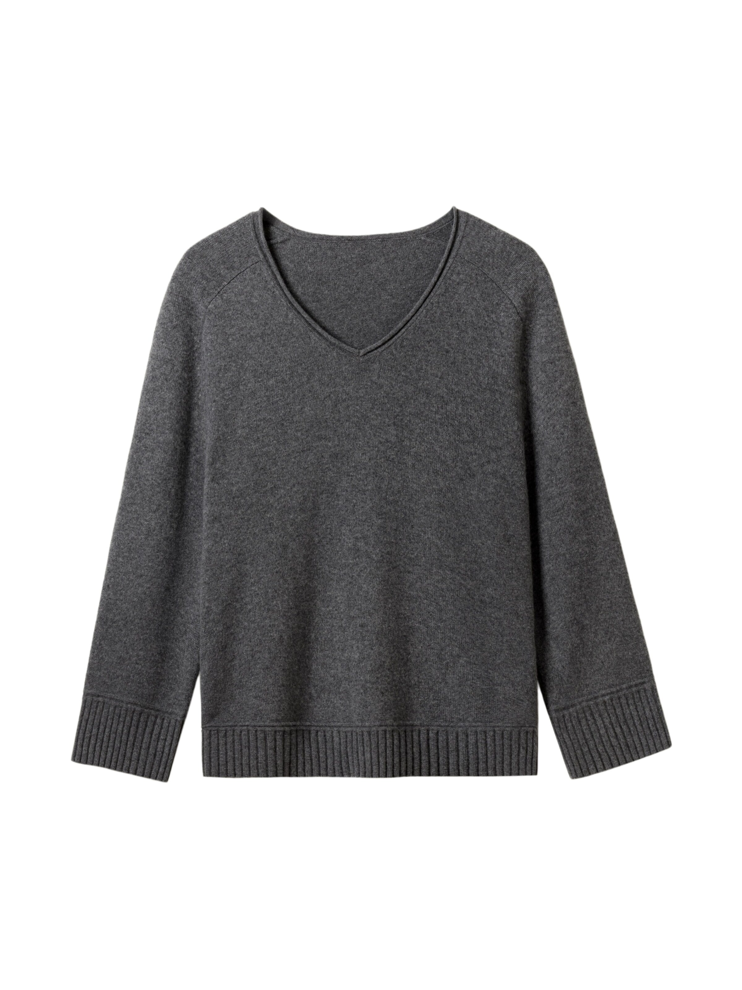 Lilysilk - Jersey 'Bootneck-Pullover aus gebürstetem Kaschmir' en gris: frente