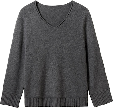 Lilysilk - Jersey 'Bootneck-Pullover aus gebürstetem Kaschmir' en gris: frente