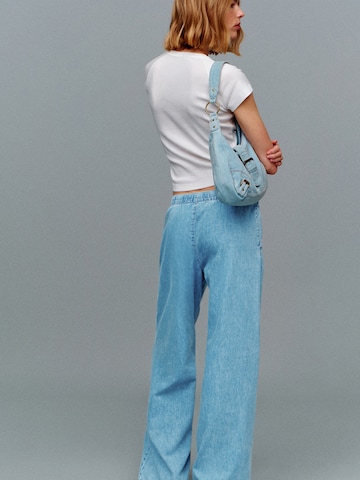 Wide leg Jeans de la Pull&Bear pe albastru