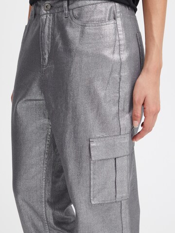 ICHI Loose fit Cargo Jeans 'JOVIE' in Grey