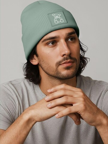 Neverless Beanie 'Teddy Polygon' in Green