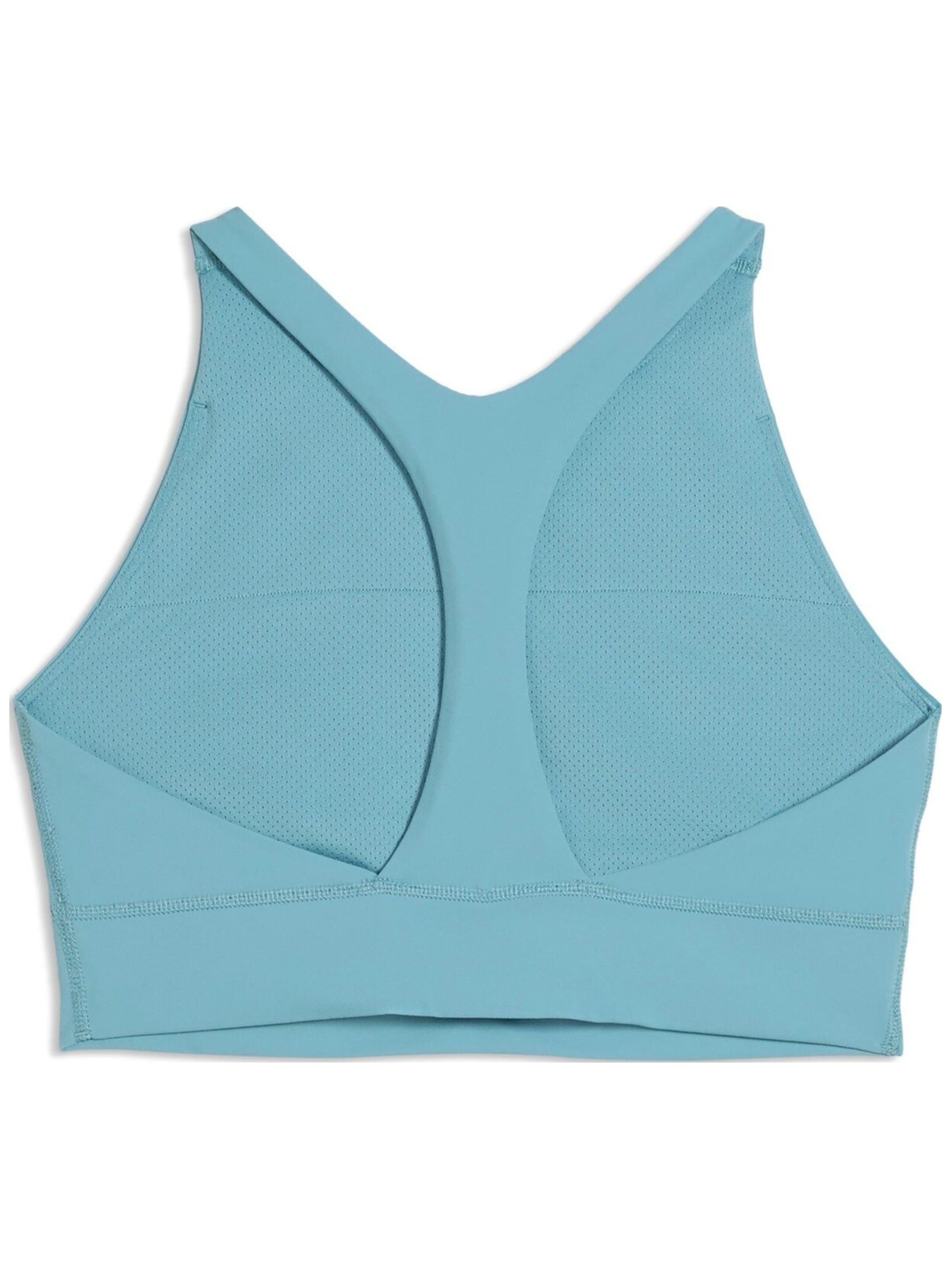 Top sportivo 'Puma Shapeluxe High Neck Bra' di PUMA in blu