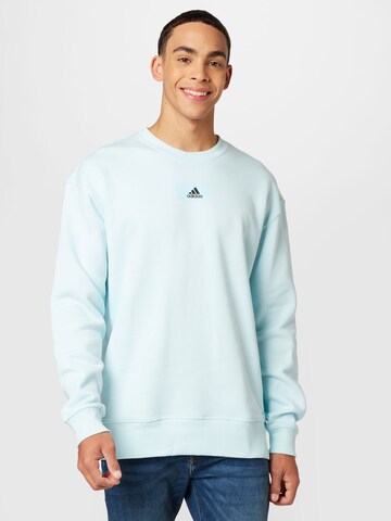 ADIDAS SPORTSWEAR Sportovní mikina 'Essentials Feelvivid  Fleece Drop Shoulder' – modrá: přední strana