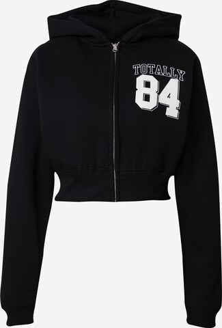 Tally Weijl Zip-Up Hoodie in Black: front