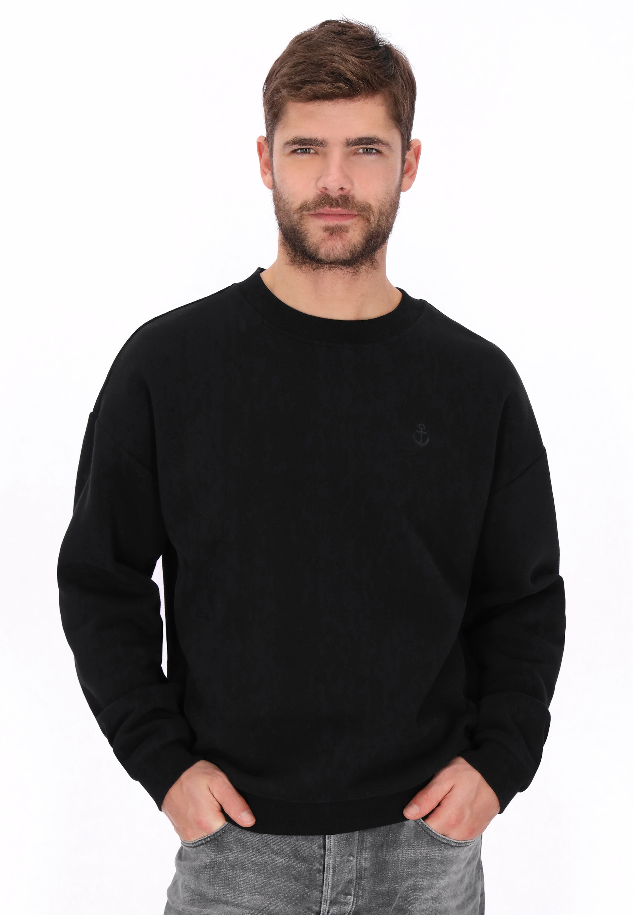 Sweat-shirt DreiMaster Vintage en noir : devant