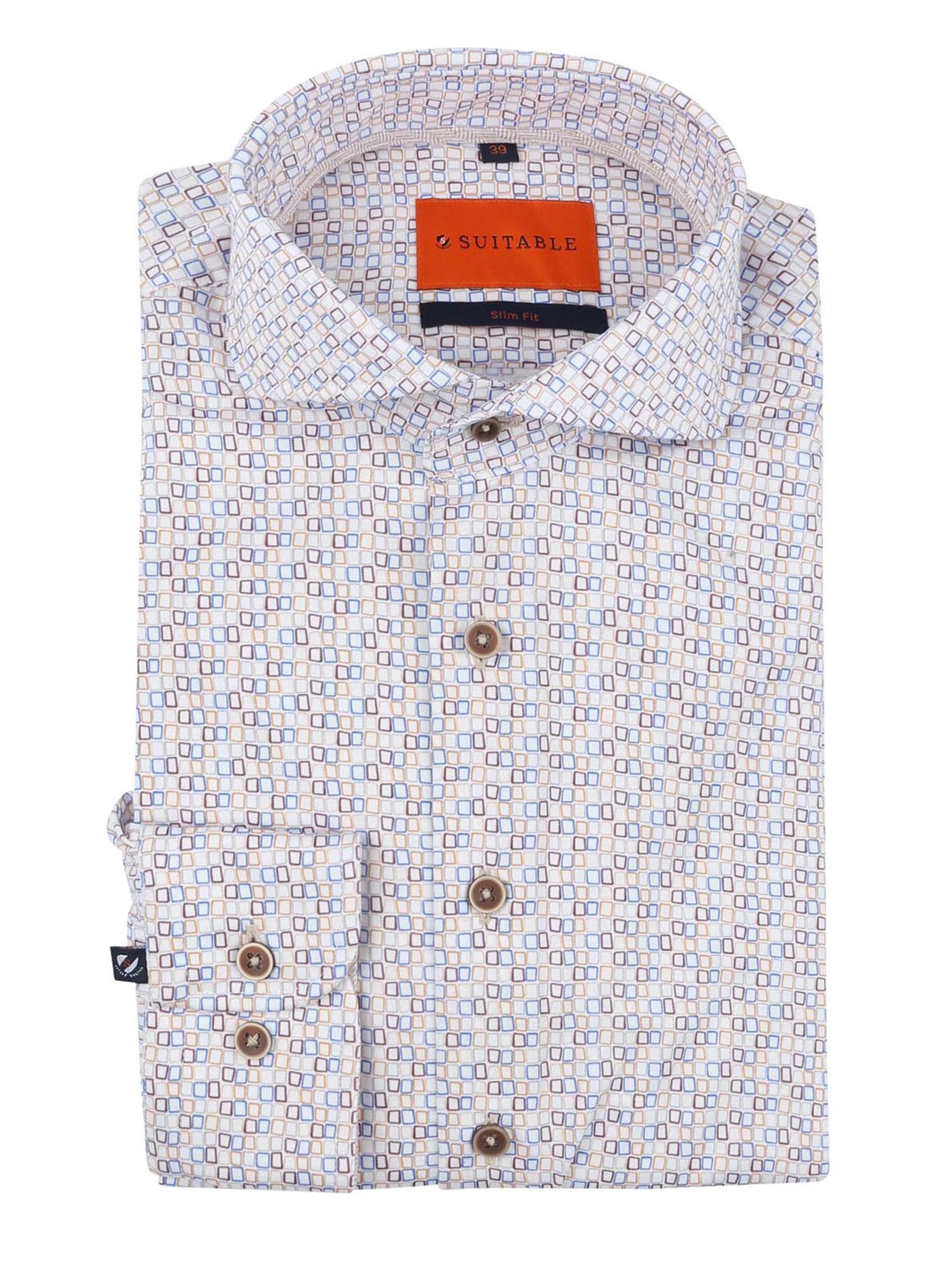 Suitable Regular fit Button Up Shirt in Mixed colors: front