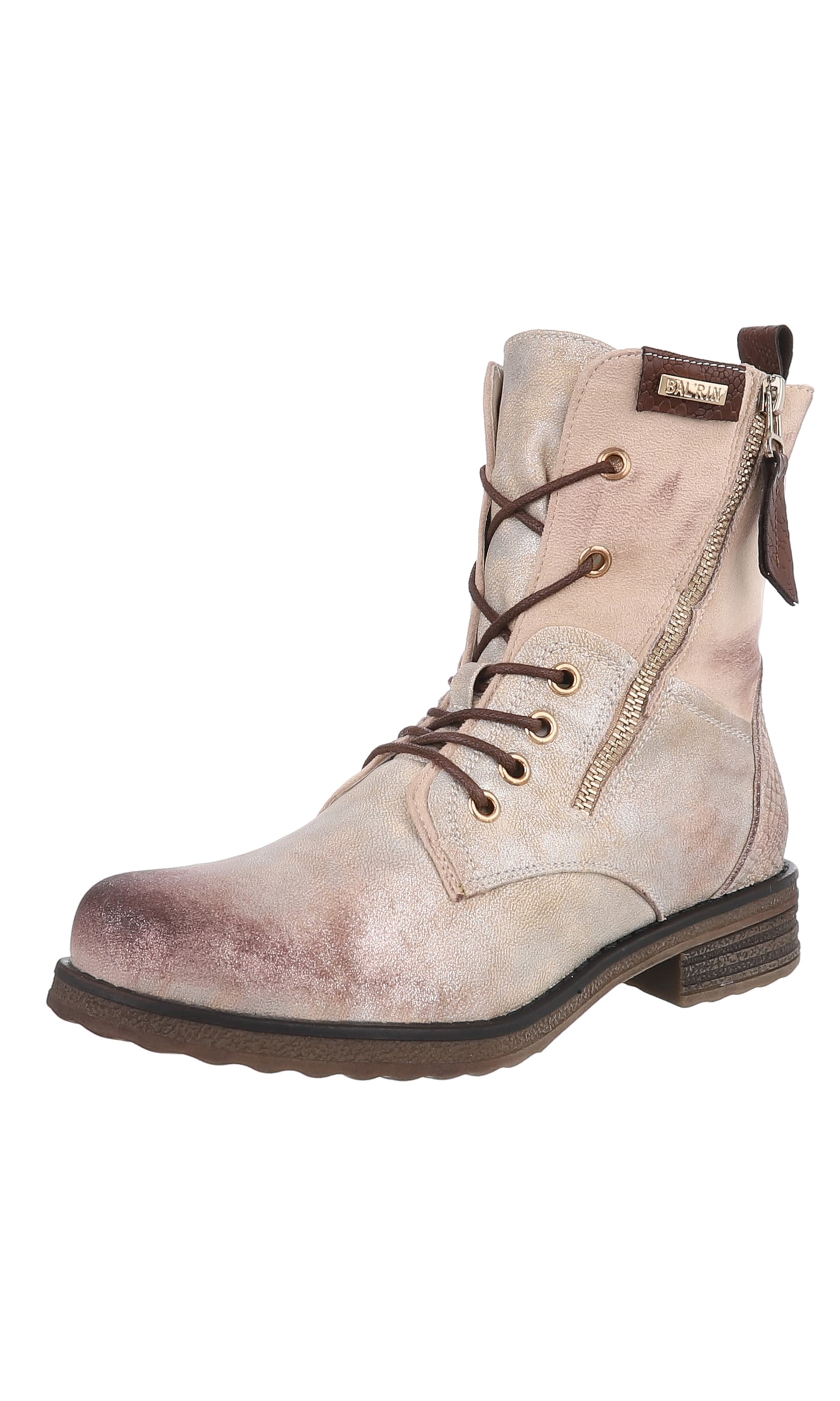 Ital-Design Lace-Up Ankle Boots in Gold: front