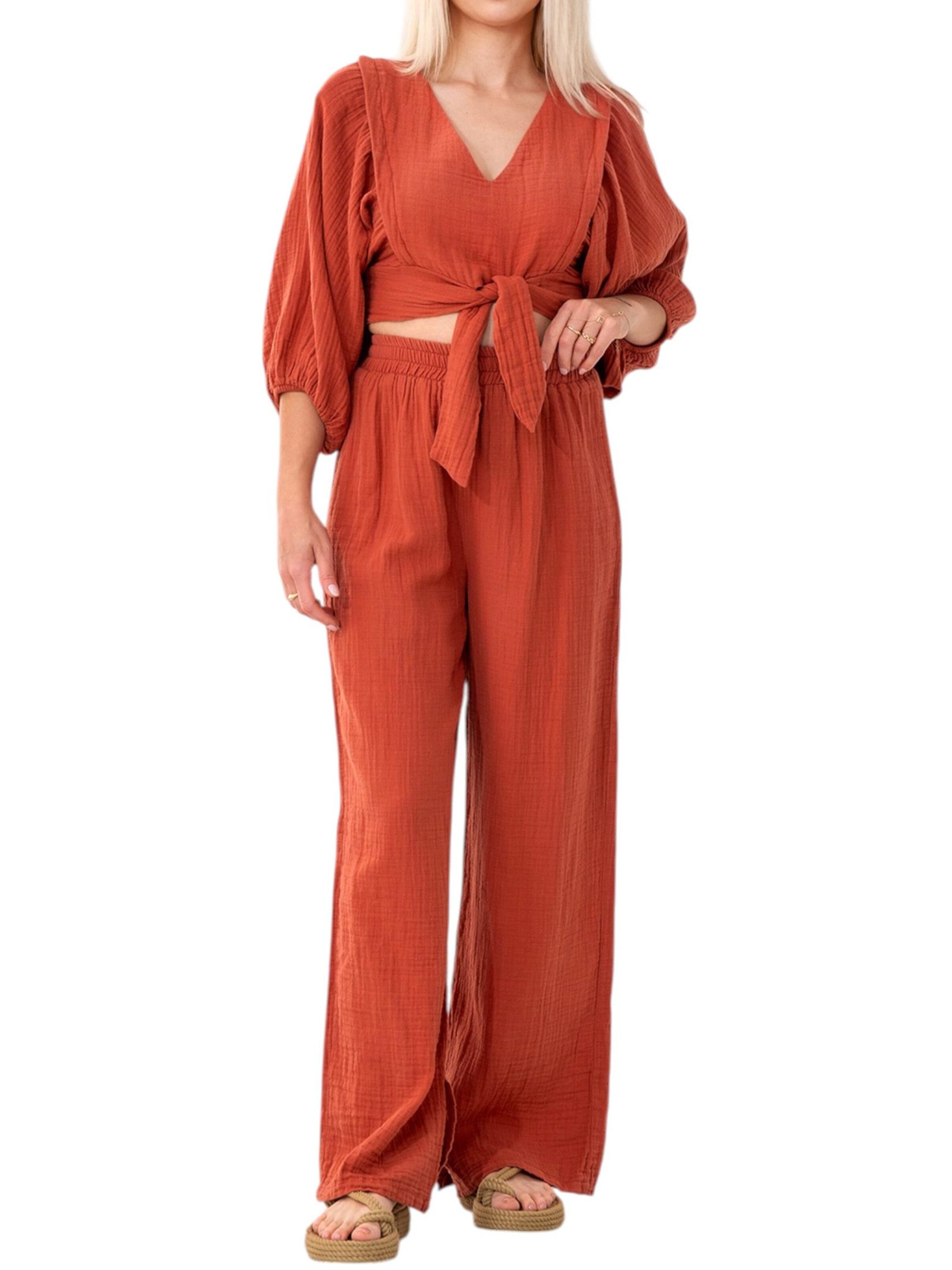 WENOR Hausanzug 'FLOWSET'‌‌‌ in Rot