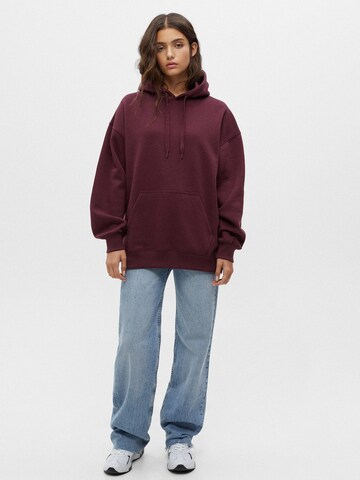 Pull&Bear Sweatshirt i rød