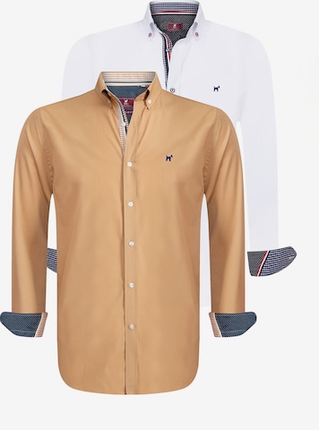 Regular fit Camicia di Williot in marrone: frontale