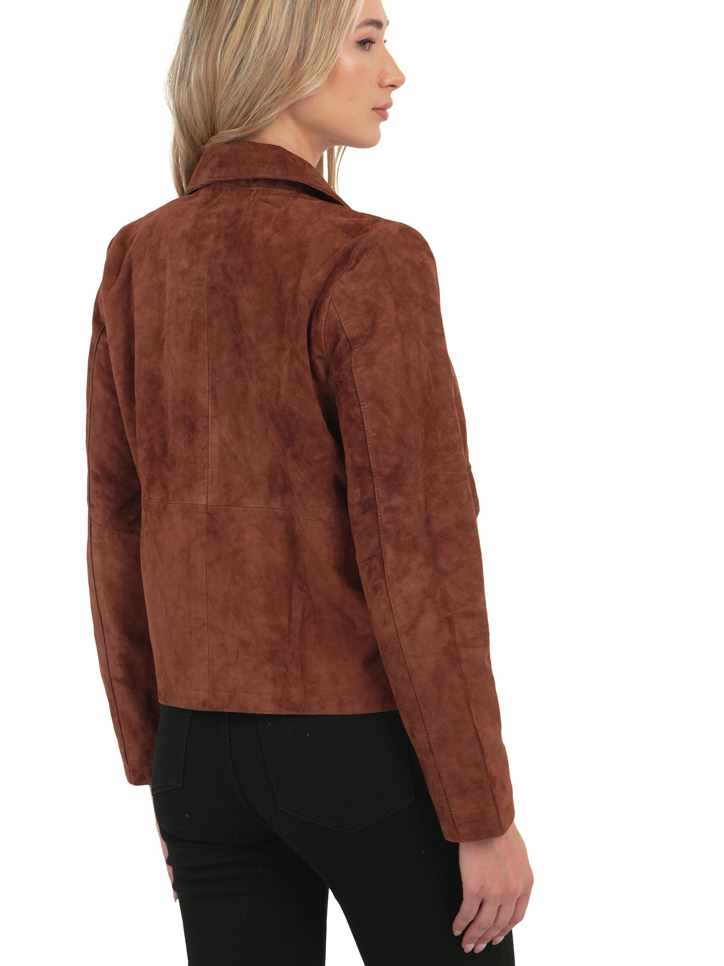 Chic and Clicks - Chaqueta de entretiempo 'Terra Suede' en marrón