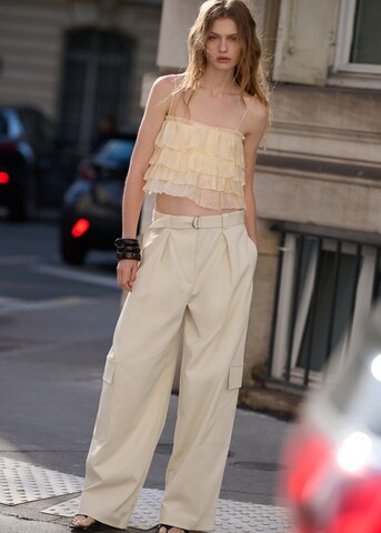 MANGO Loosefit Hose 'Tim' in Beige