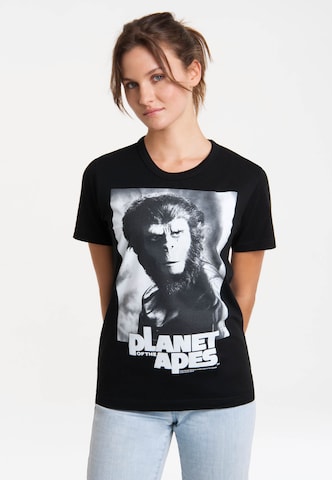 LOGOSHIRT T-Shirt 'Planet der Affen' in Schwarz: predná strana