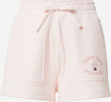 Tommy Jeans Regular Trousers in Pink: front