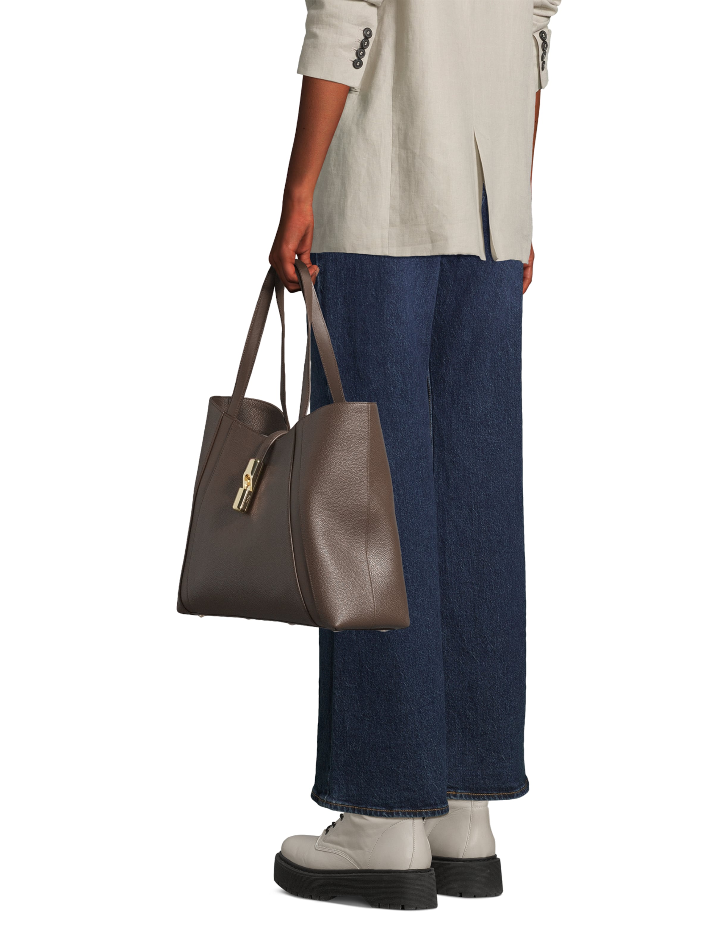 FURLA Шоппер 'Goccia' в Коричневый: спереди