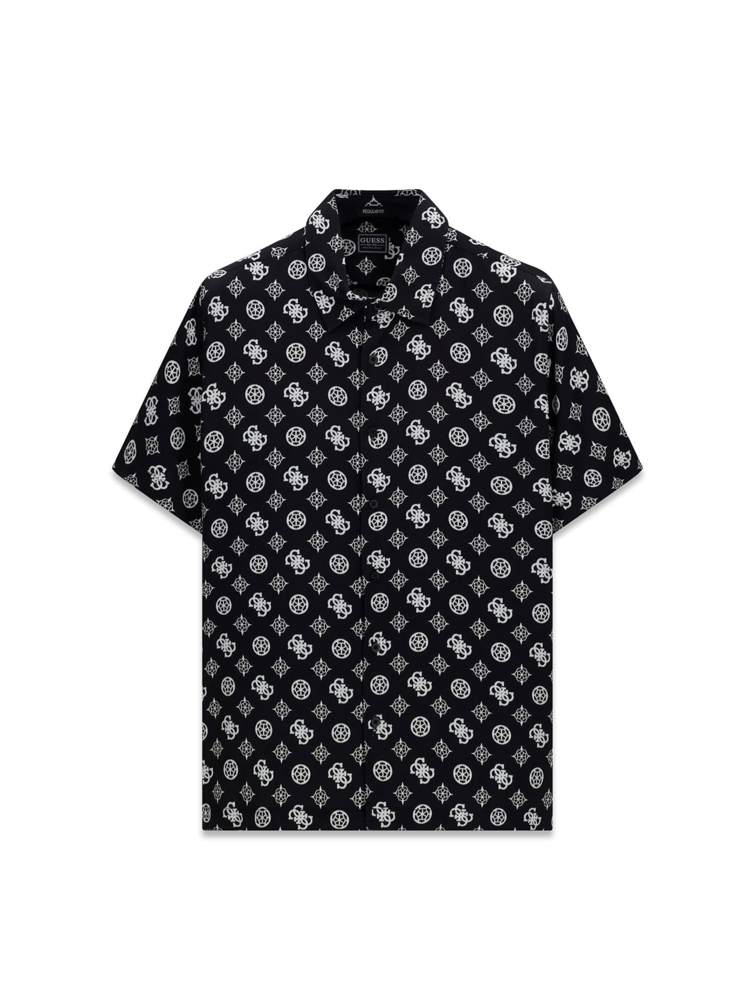 GUESS Regular fit Button Up Shirt in Black: front