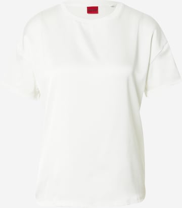 HUGO Тениска 'Smart' в бяло: отпред