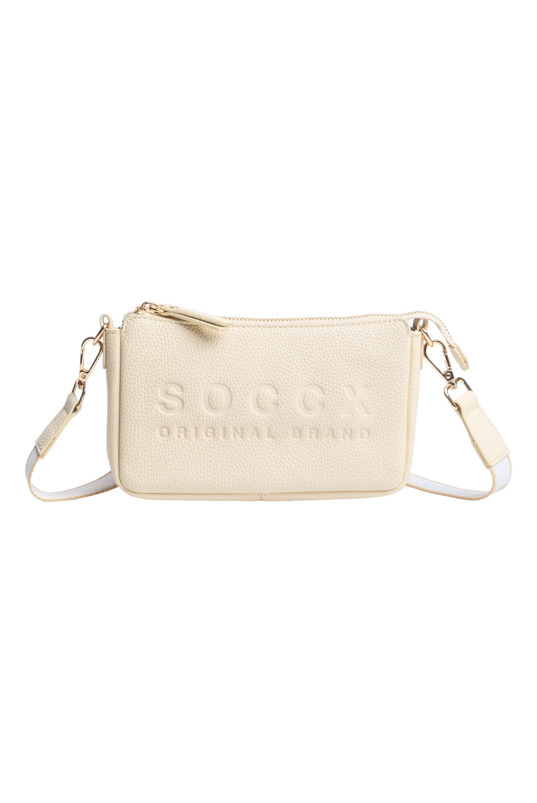 Soccx Handbag in Beige: front
