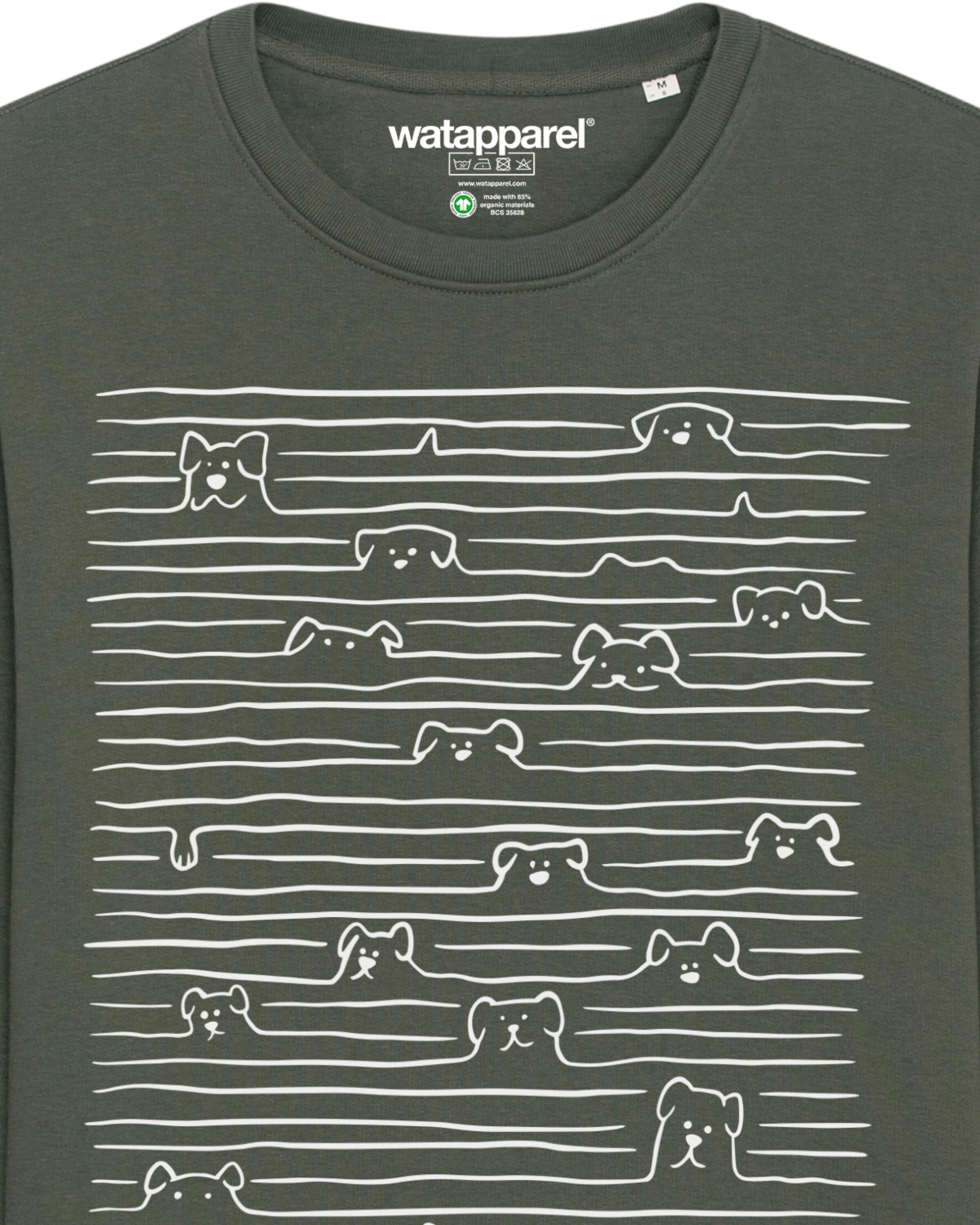 Watapparel Sweatshirt ' Doodle Dogs ' in Green