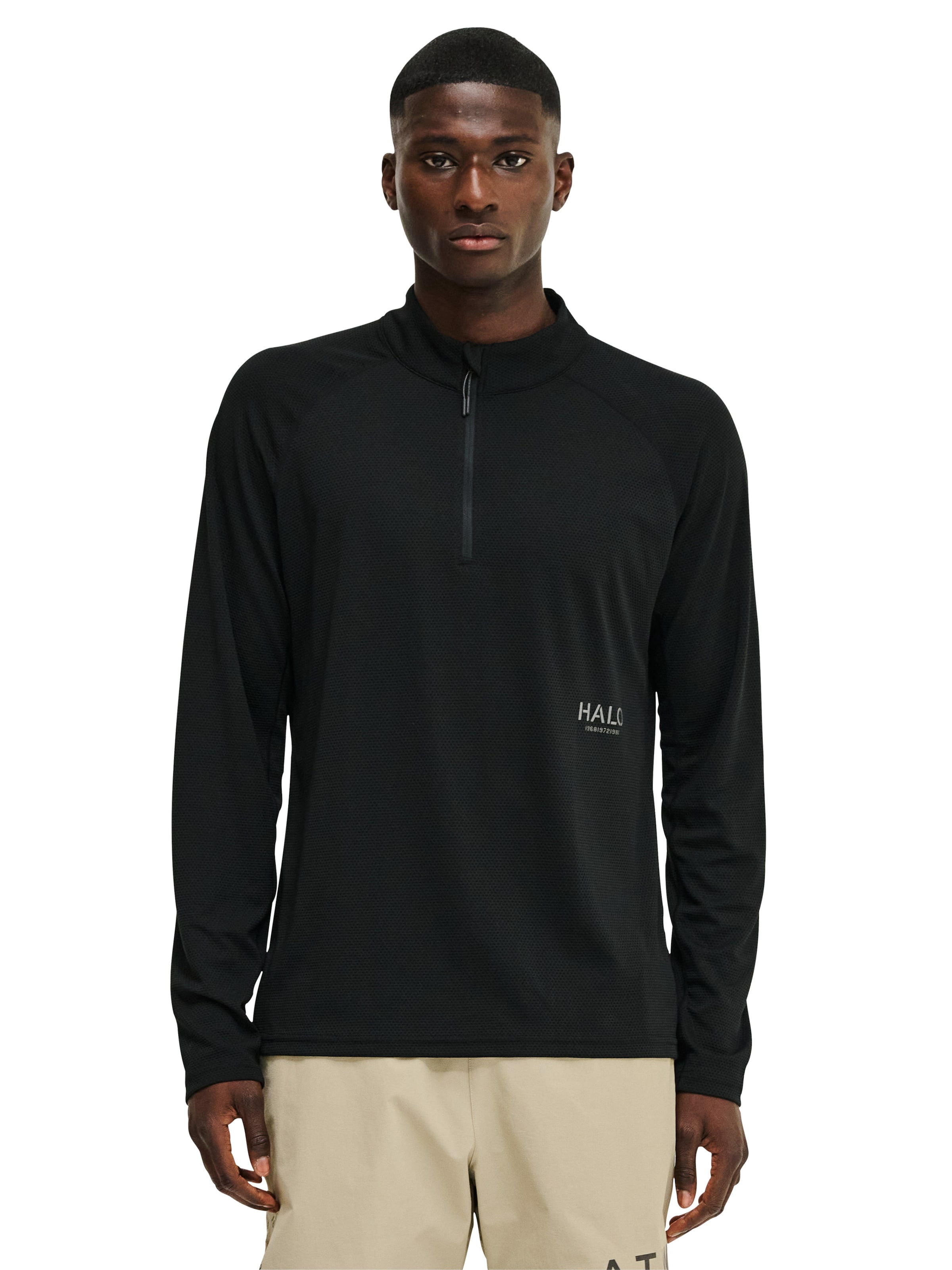 HALO Functioneel shirt in Zwart: voorkant