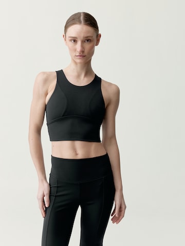 Born Bustier Sport bh 'Elin' in Zwart: voorkant