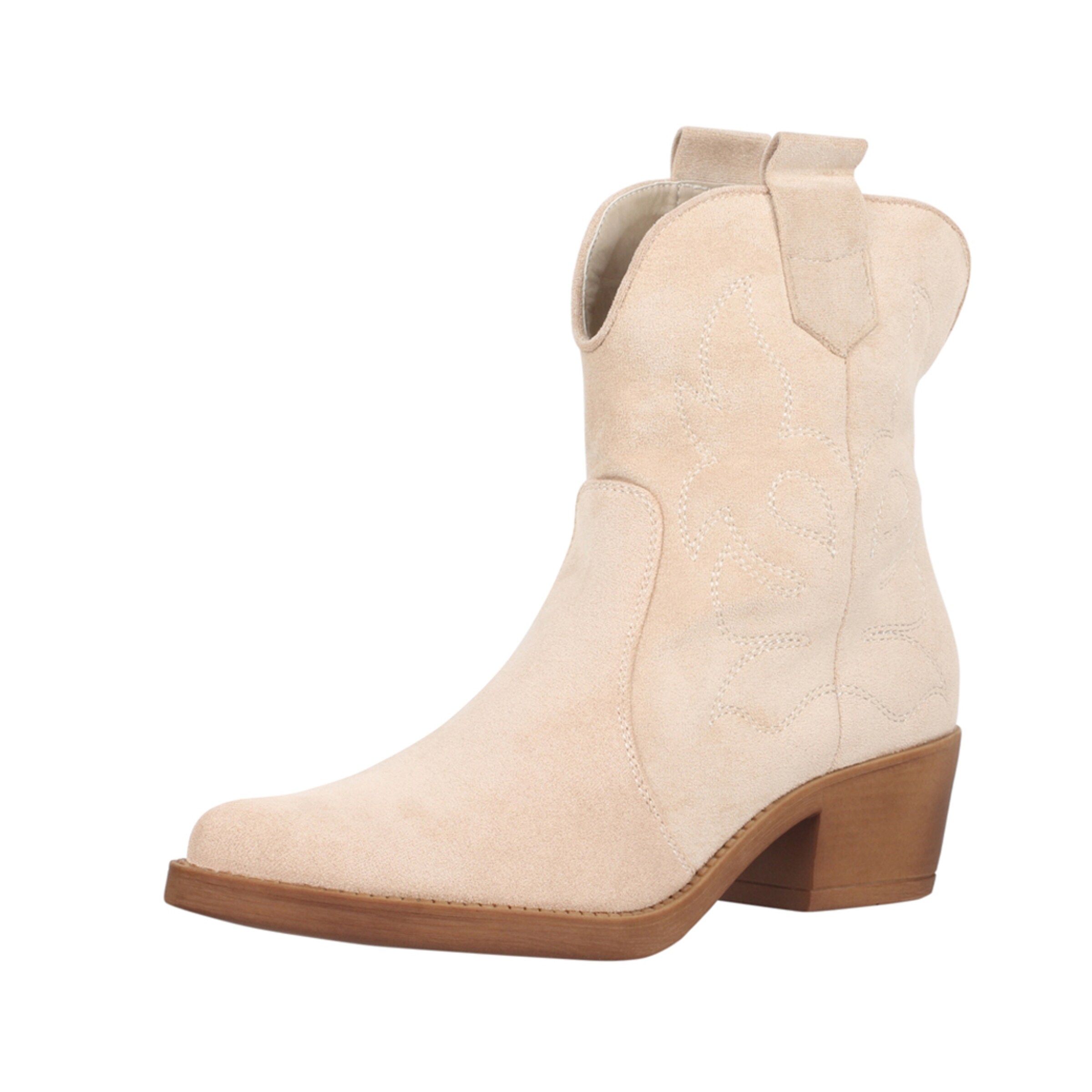 Elara Cowboy boot in Beige: front