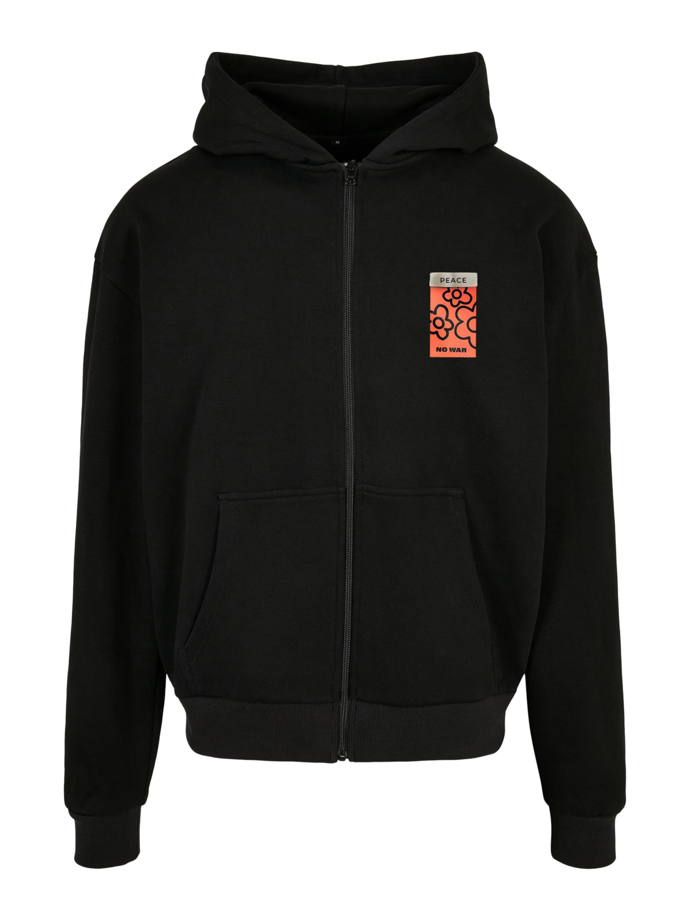 Mister Tee Sweatvest 'Peace' in Zwart: voorkant