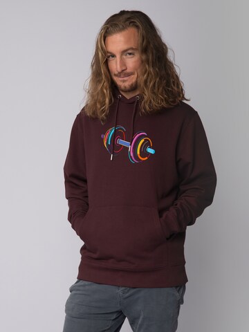 Sweat-shirt '80s Hantel' Watapparel en rouge : devant