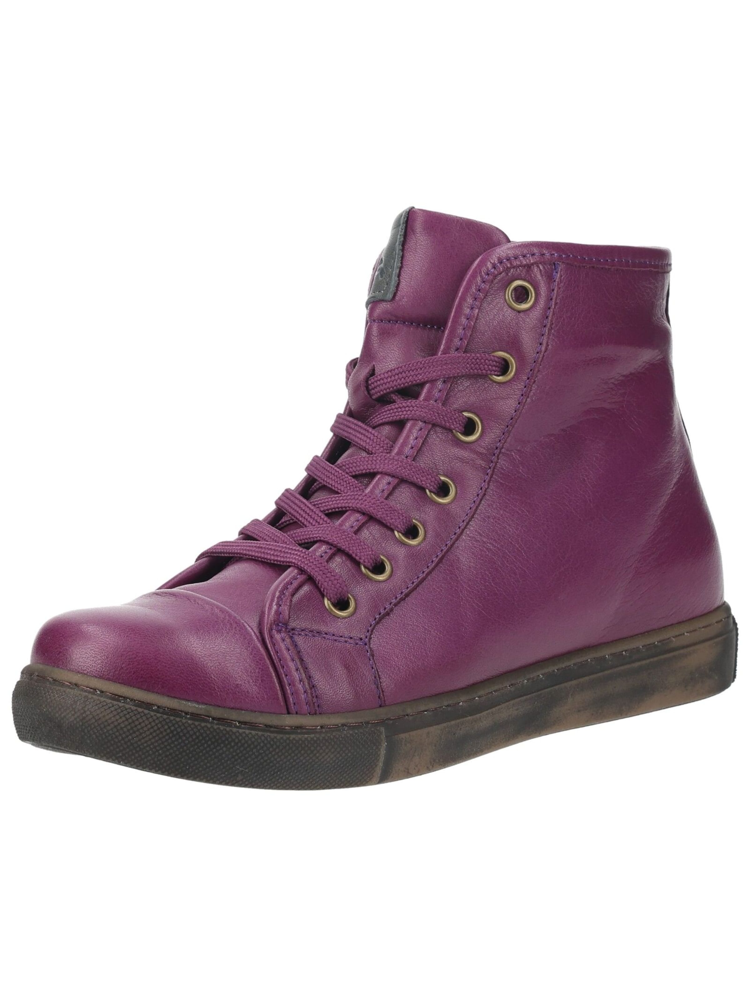 ANDREA CONTI Lace-Up Ankle Boots in Purple: front