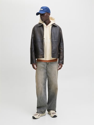 JACK & JONES Sweat jacket 'JORNORREBRO' in White