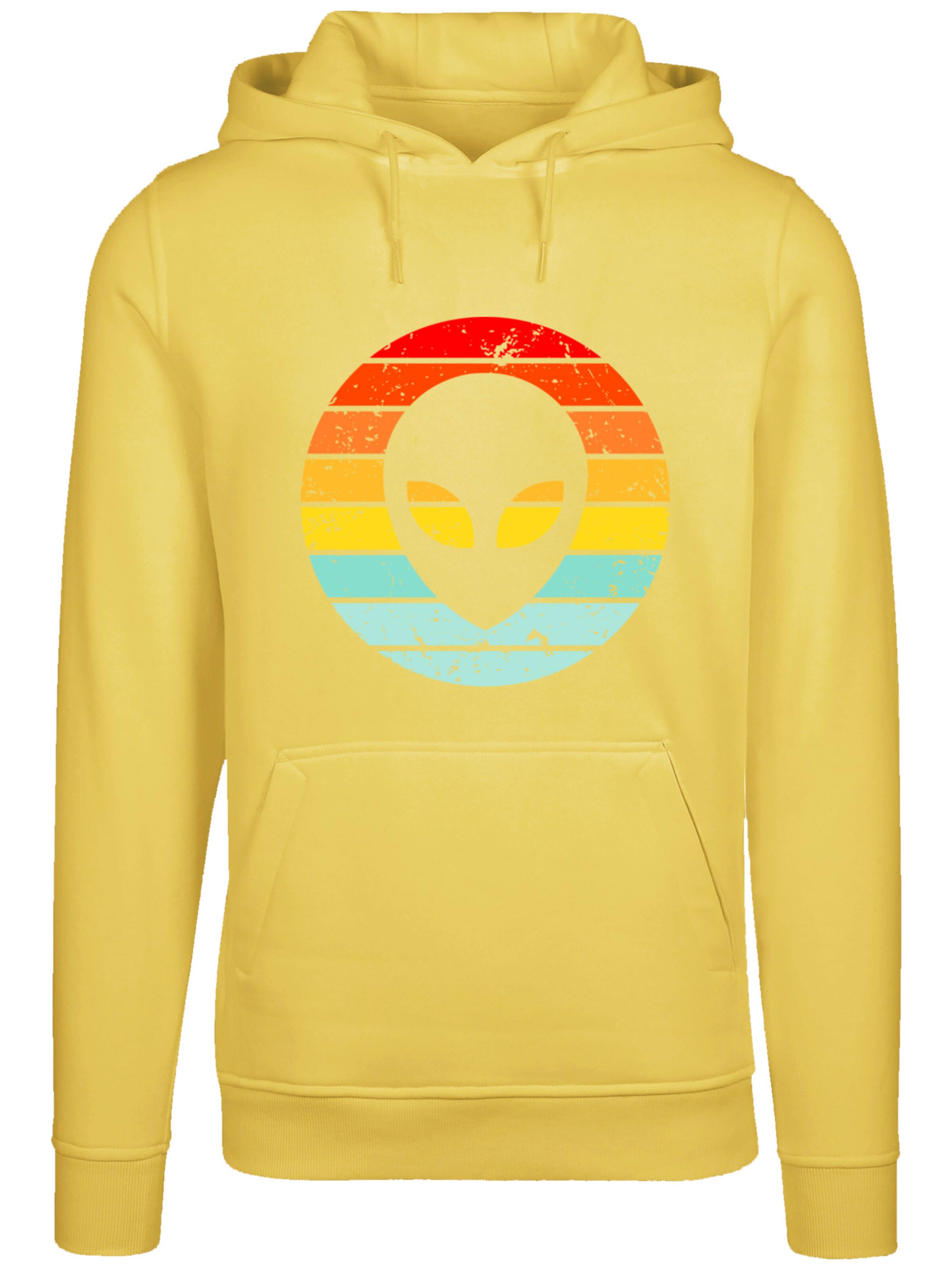 F4NT4STIC Sweatshirt 'Alien Retro Sonnenuntergang' in Yellow: front