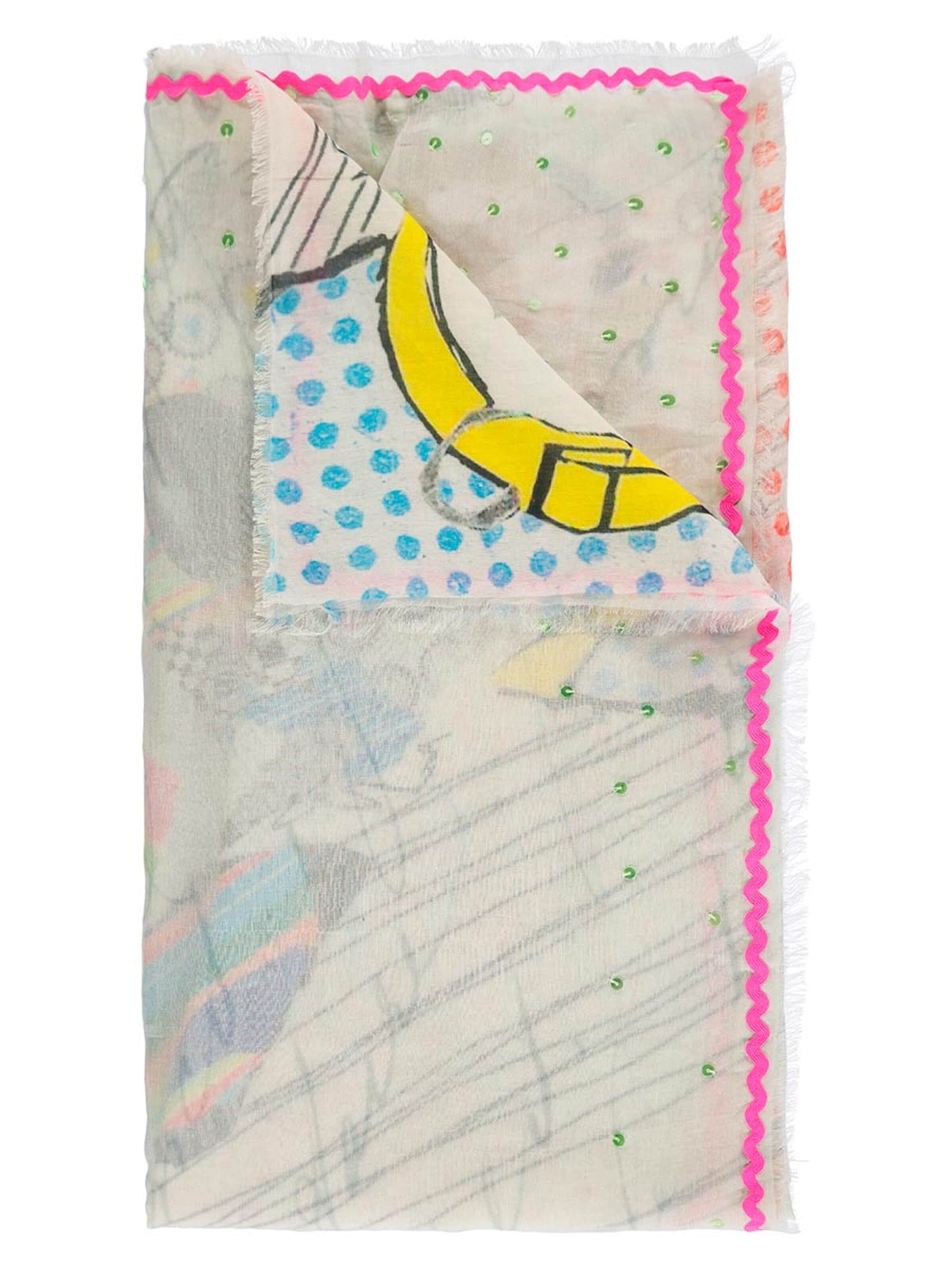 Passigatti Tuch 'Schal bunt mit Patch Design'‌‌ in Weiß