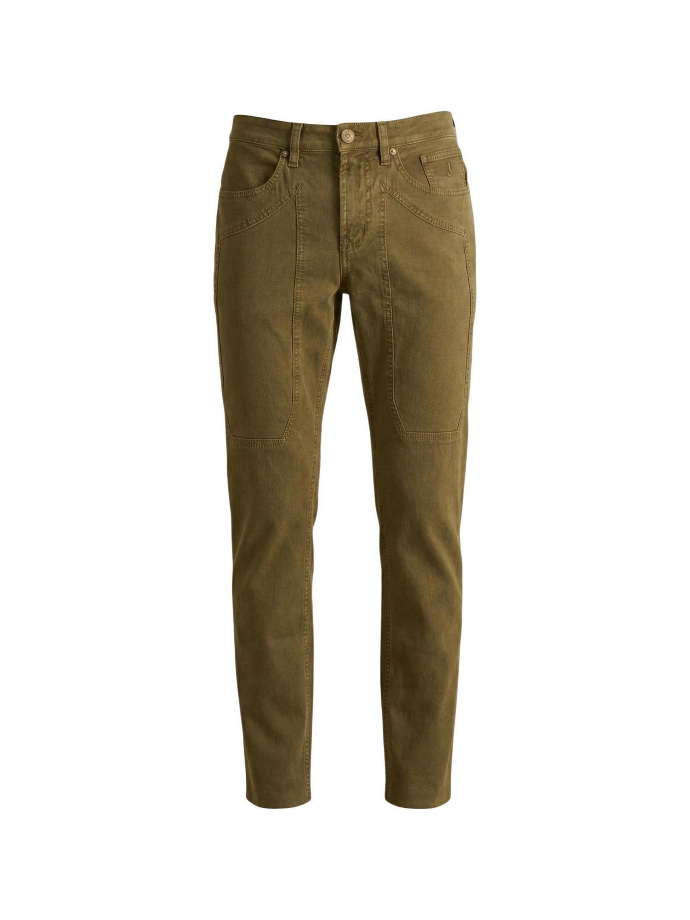 Coupe slim Pantalon 'JOHN 5 TOPPA' Jeckerson en vert : devant