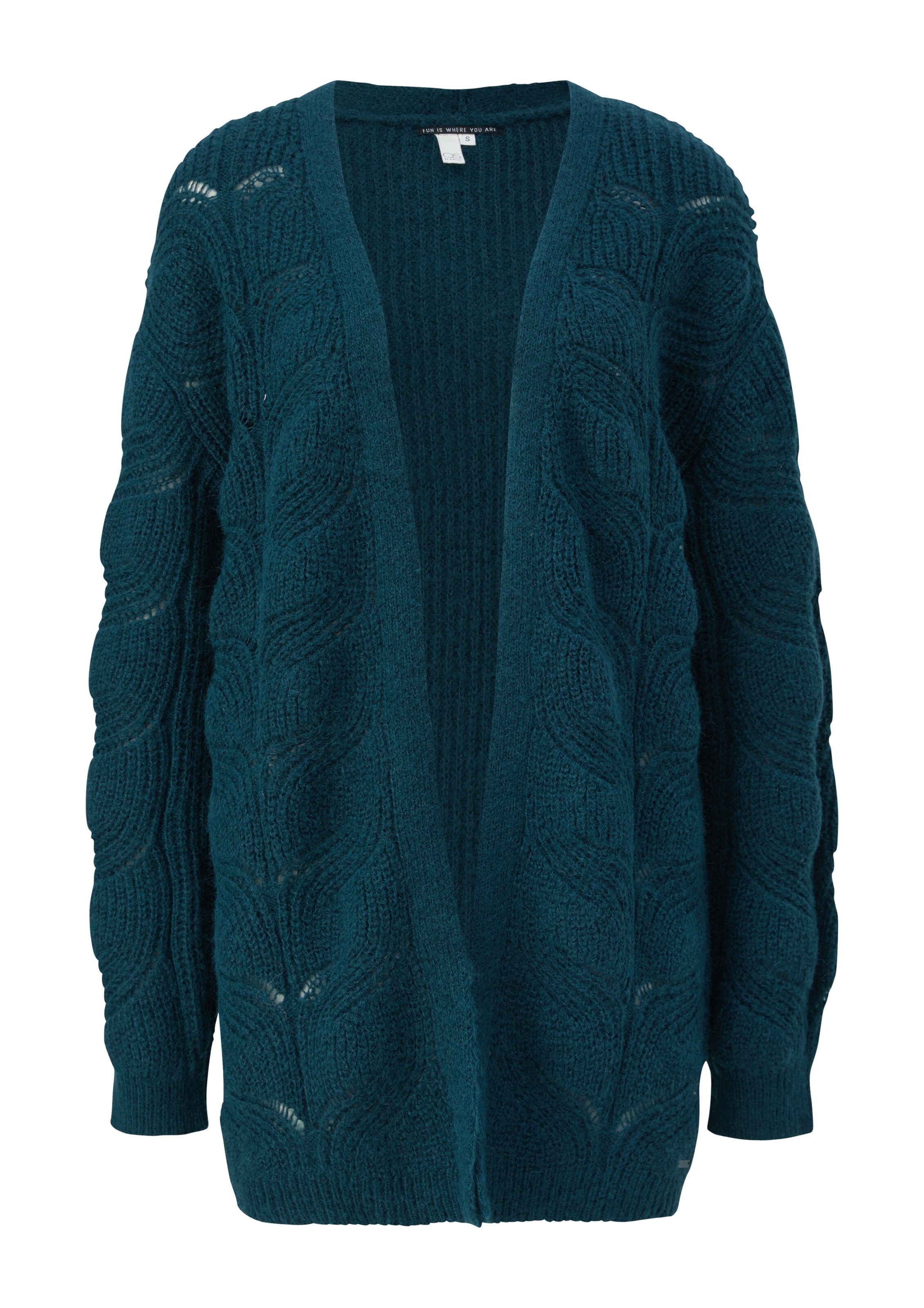 QS Strickjacke in Grün: Vorderseite
