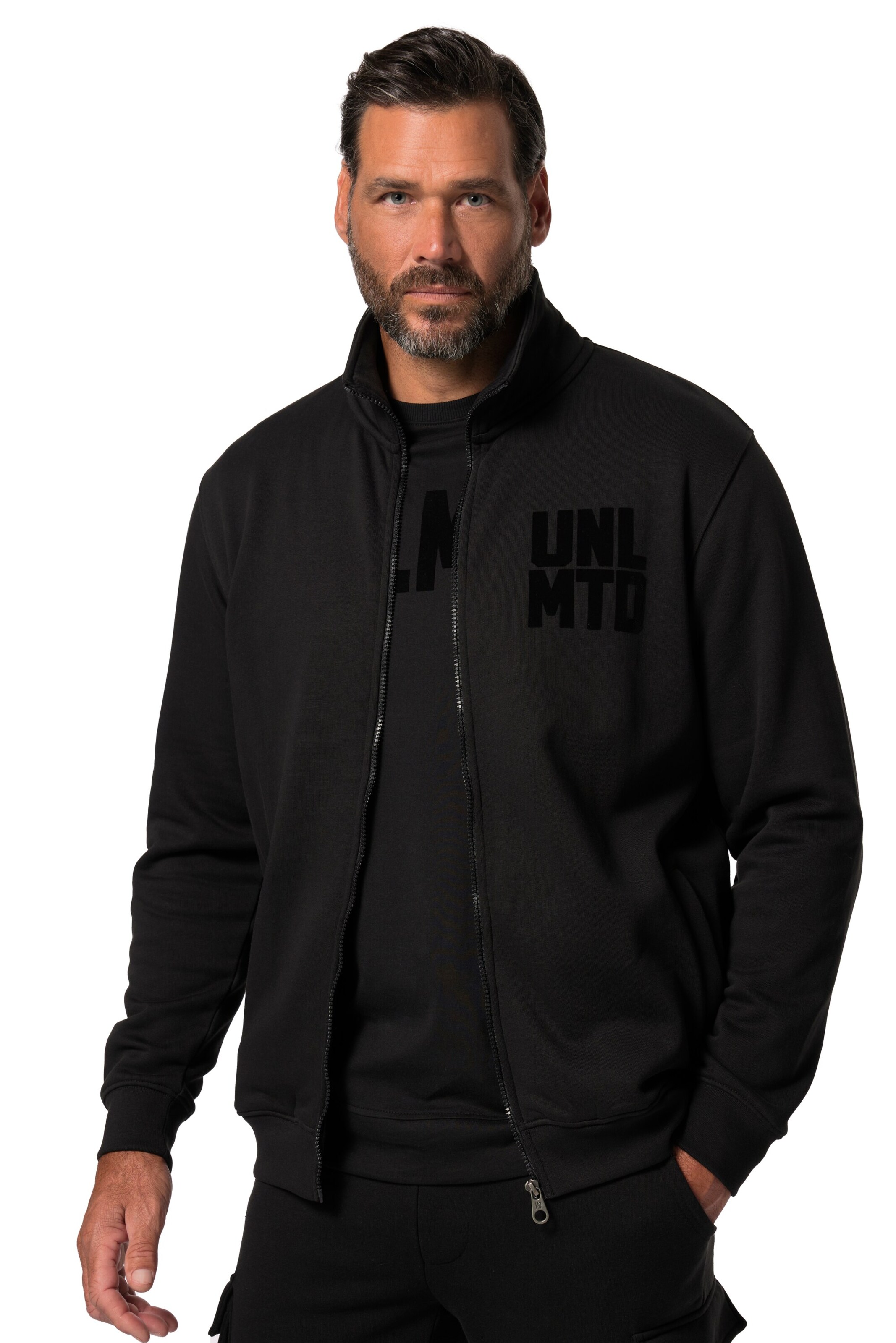 JAY-PI Sweatjacke in Schwarz: Vorderseite