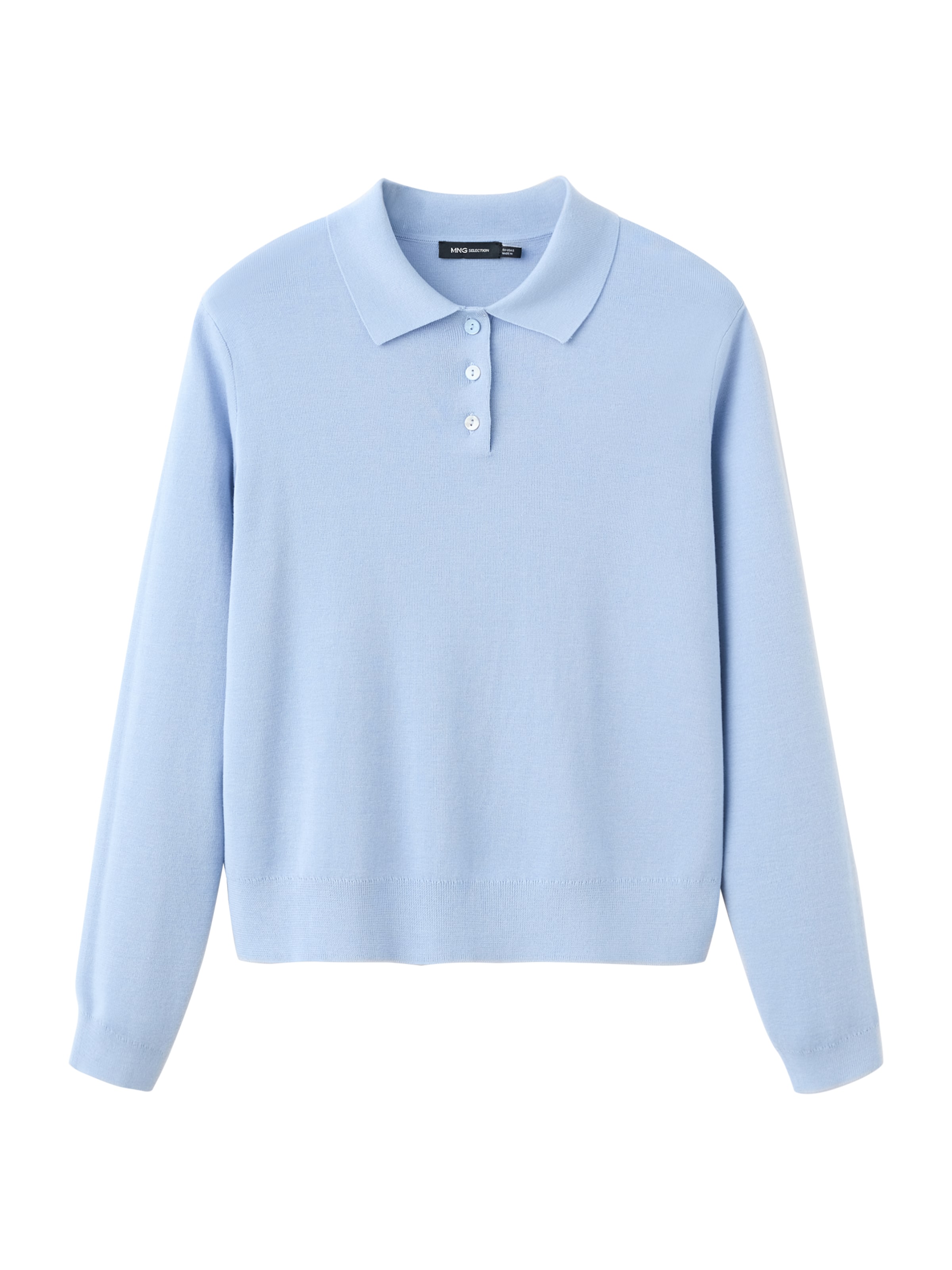 Pulover 'Olsen' de la MANGO pe albastru: față