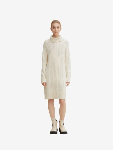 TOM TAILOR Knitted dress in Beige: front