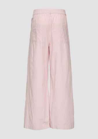 QS Wide leg Pleat-front trousers in Pink