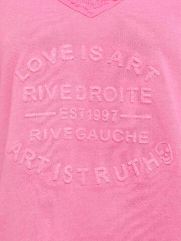 Sweat-shirt 'Love is Art' Zwillingsherz en rose